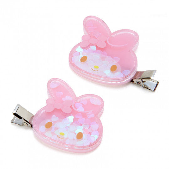 Sanrio Hair Clip 2pcs - My Melody with Shining Flask