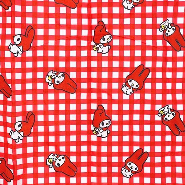 Twinkle Glory Sanrio My Melody red and white checkered polyester eco bag fabric pattern