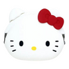 Twinkle Glory white silicone Hello Kitty Mimi Pochi pouch with a red bow and metal clasp frame