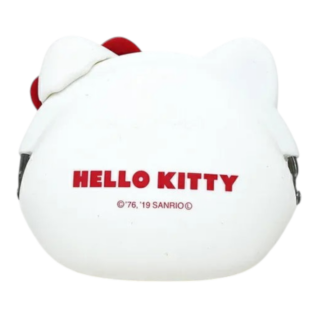 Twinkle Glory white silicone Hello Kitty Mimi Pochi pouch with red logo and metal clasp frame