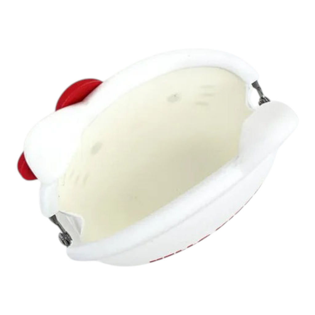 Twinkle Glory white silicone Hello Kitty Mimi Pochi pouch with open metal clasp frame