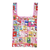 Twinkle Glory Hello Kitty Strawberry Newspaper Y2K print foldable polyester eco bag with an aluminium carabiner