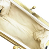 Twinkle Glory Sanrio My Melody pen pouch interior showing the cream cotton lining and brass kiss-lock clasp