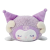 Twinkle Glory Sanrio Kuromi plush pen case in a fluffy purple sleeping sheep design with soft boa material.