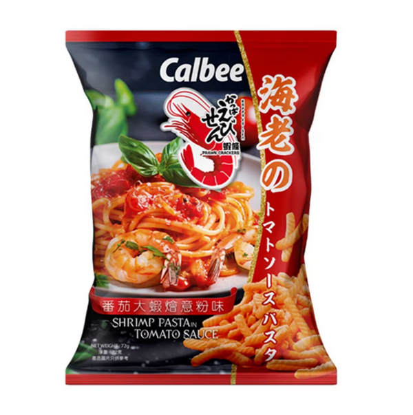 Calbee Tomato Sauce Shrimp Pasta Flavour Prawn Crackers 72g