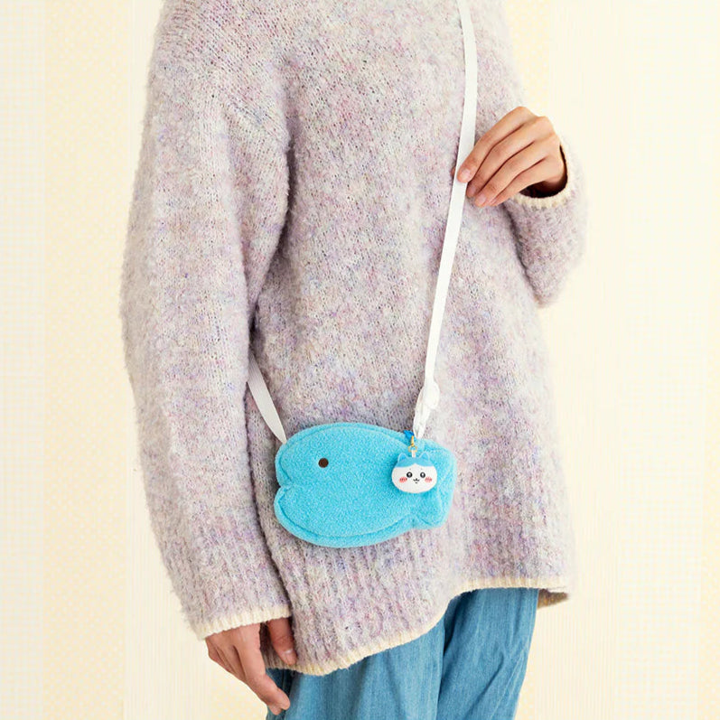Chiikawa Fish-Shaped Shoulder Pouch with Hachiware Mascot Charm