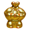 Twinkle Glory Ryukodo gold porcelain lucky cat figurine with a muscular pose for prosperity and good fortune