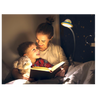 Twinkle Glory Disney Toy Story Alien LED lamp illuminating a mother reading a bedtime story to her young son