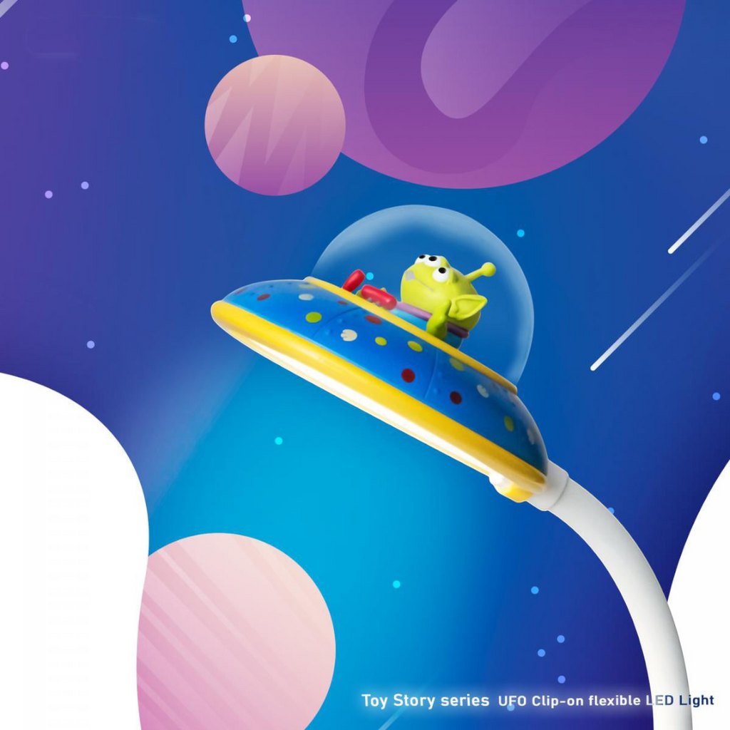 Twinkle Glory Disney Toy Story Alien UFO spaceship LED desk lamp with flexible neck and natural white light