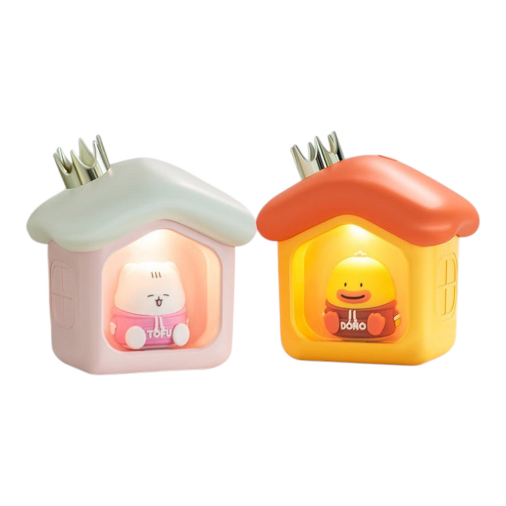House Shape Night Light Water Humidifier with Yellow and Pink colour