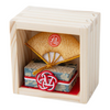 Twinkle Glory Japanese lucky fan and decorative box set in a small wooden frame for good fortune and prosperity