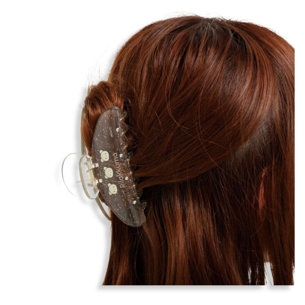 Korilakkuma Blue Glitter Clear Hair Claw Clip