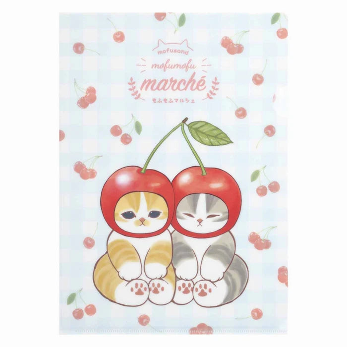 Mofusand Cherry Cats A4 Clear File Folder