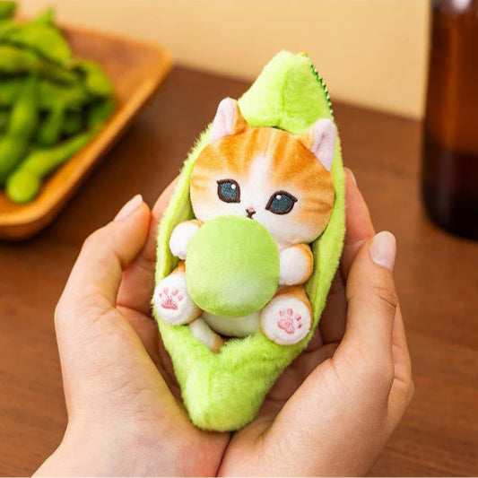 Mofusand Edamame Cat Plush Keychain