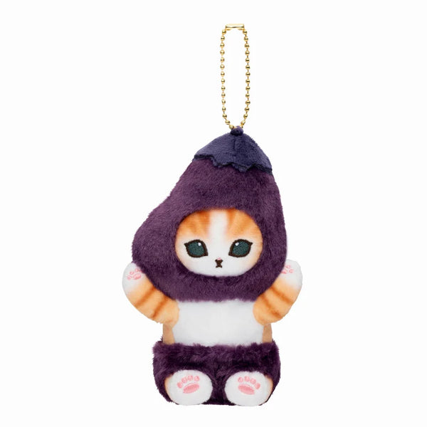 Mofusand Eggplant Cat Plush Keychain