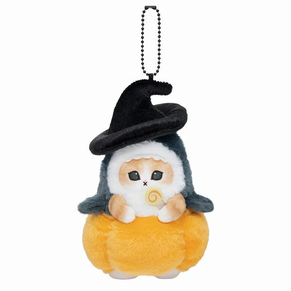 Mofusand Halloween Witch Cat Plush Keychain