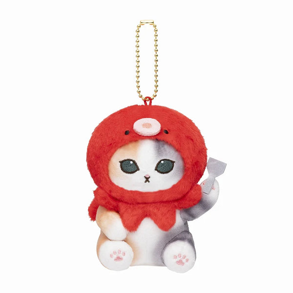 Mofusand Octopus Red Cat Plush Keychain