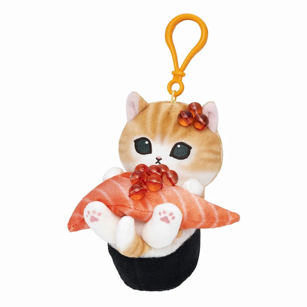 Mofusand Salmon Sushi Cat Plush Keychain
