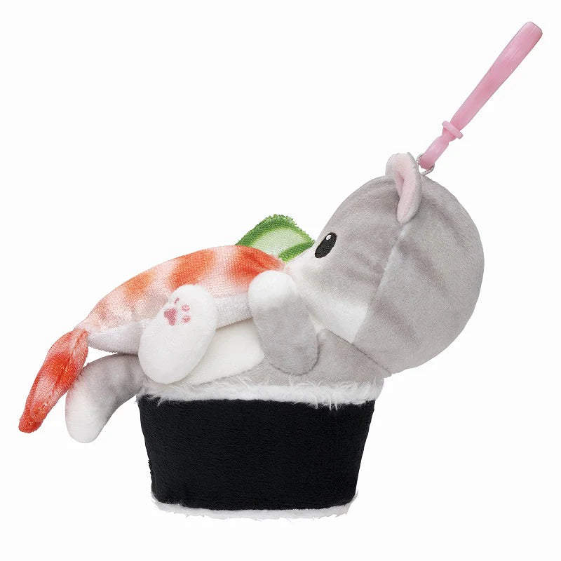 Mofusand Shrimp Sushi Cat Plush Keychain