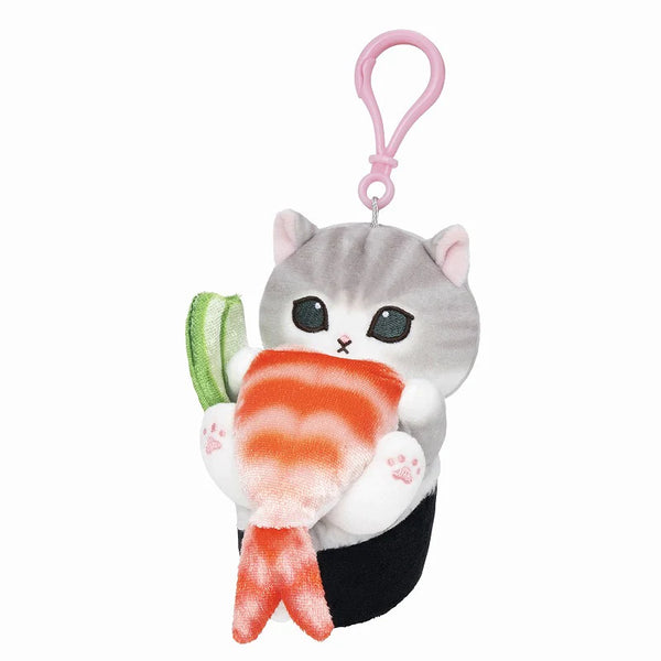 Mofusand Shrimp Sushi Cat Plush Keychain