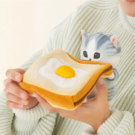 Mofusand Toast & Egg Cat Plush Pouch 18cm