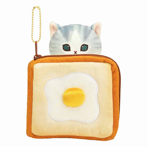 Mofusand Toast & Egg Cat Plush Pouch 18cm