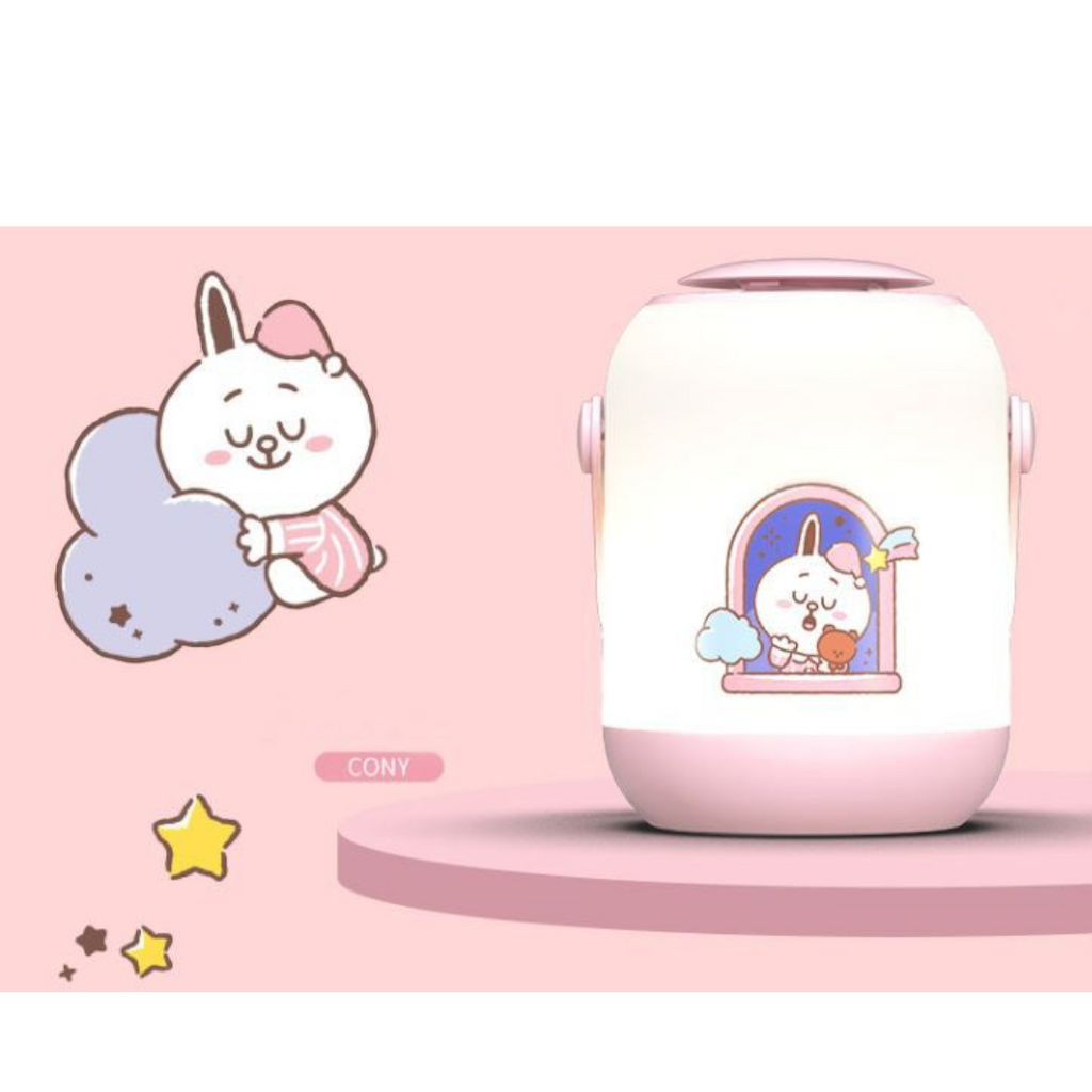 Twinkle Glory NVC Line Friends Cony round handle soft LED night light with a calming pink design for kids and adults