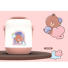 Twinkle Glory NVC Line Friends Brown bear soft LED night light with a round handle and pastel pink base