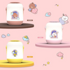 Twinkle Glory Line Friends round LED night lights featuring Brown, Cony, and Sally characters in soft pastel colors.