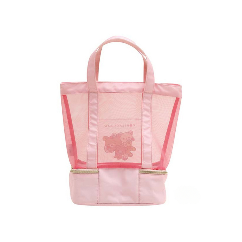Rilakkuma and Korilakkuma Pink Mesh Tote Bag