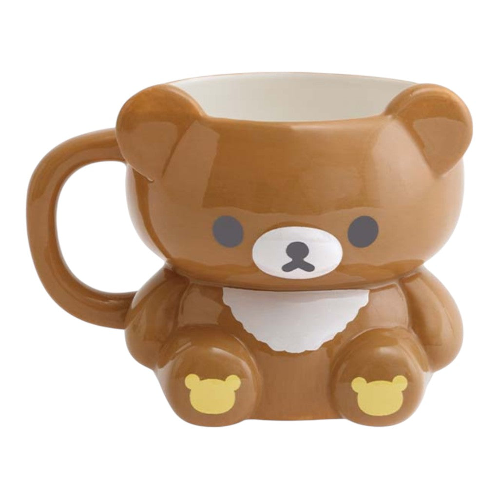Brown bear-shaped mug on a white background