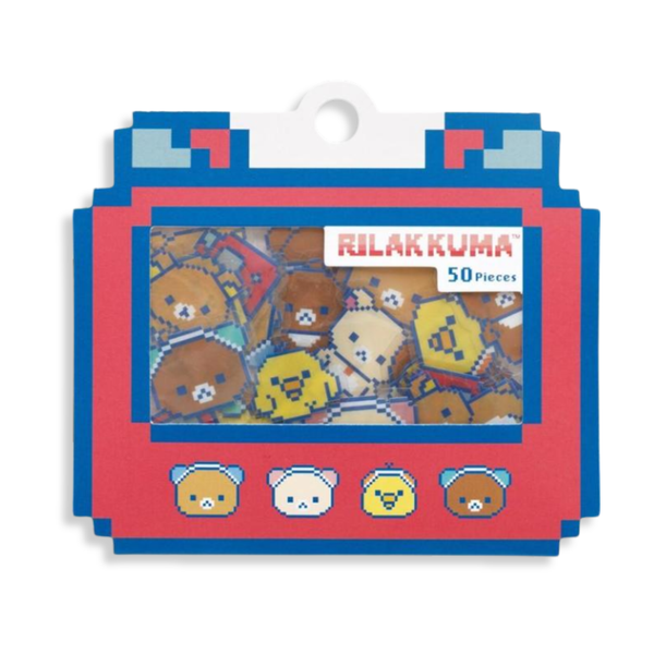 San-x Rilakkuma Gaming Clear Seal Bits Pixel Art Sticker Pack 