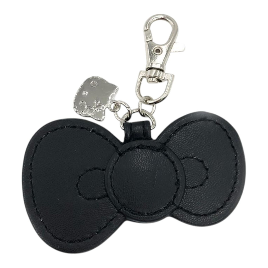 sanrio-hello-kitty-monotone-ribbon-metal-black-charm-keychain