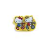 Sticker of two cartoon characters on a yellow background