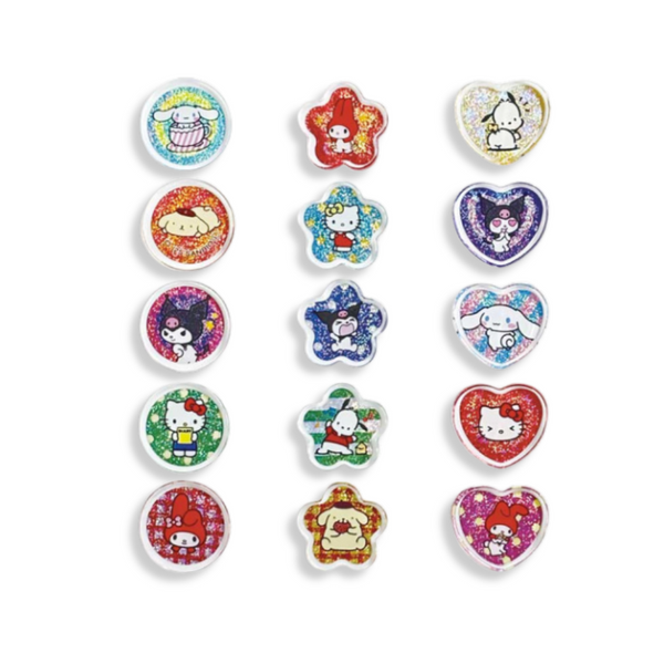 Sanrio Characters Clear Plump 3D Glitter Sticker Set