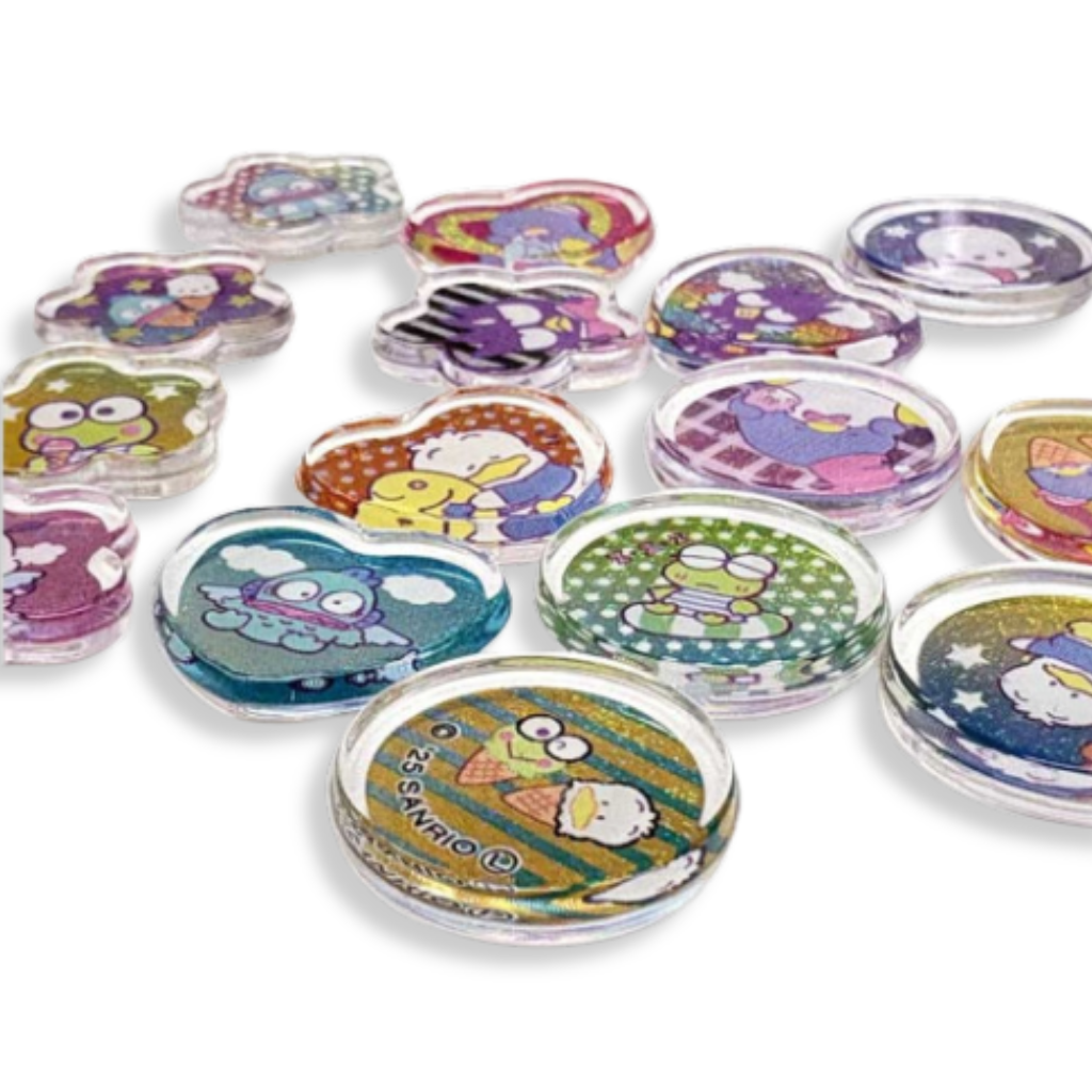 Sanrio Characters Clear Plump 3D Glitter Sticker Set
