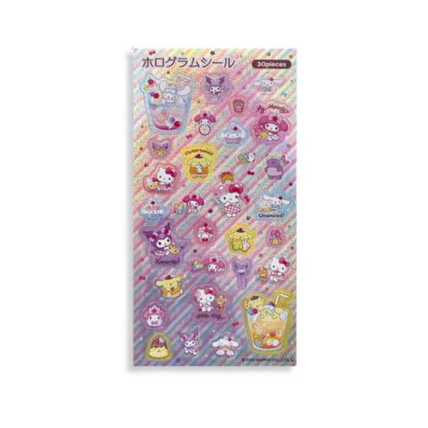 Sanrio Characters Soda Drink Glitter Hologram Sticker