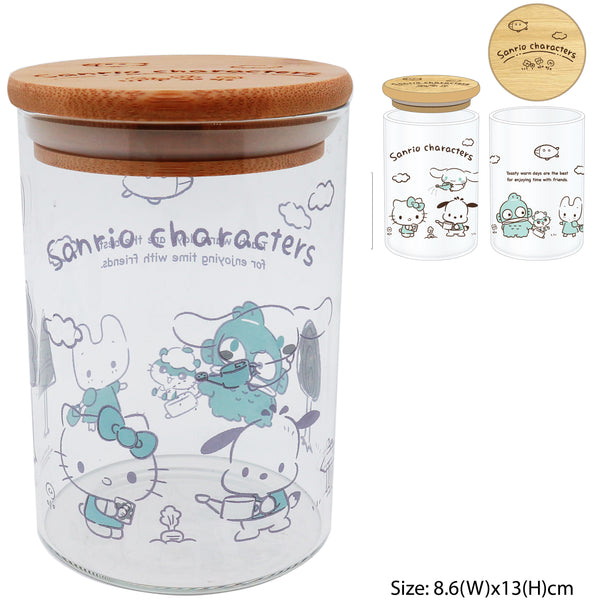 Sanrio Characters Round Glass Container