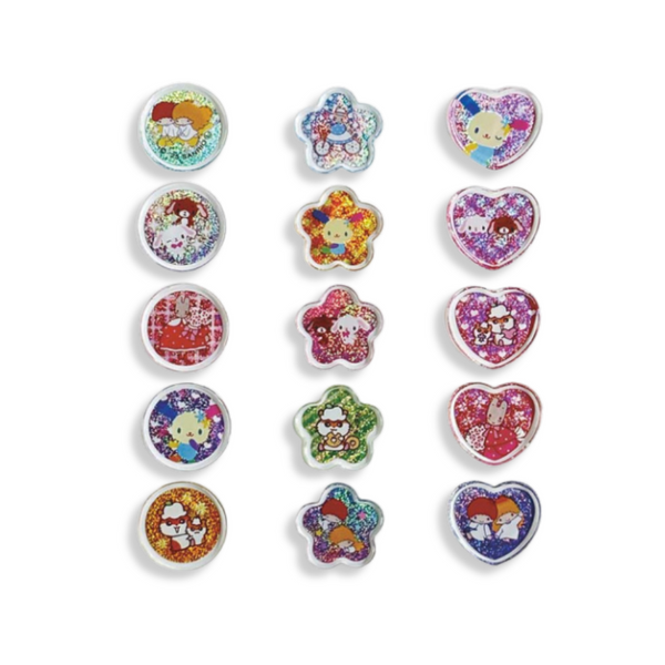 Sanrio Characters Y2K Glitter Clear Plump 3D Sticker Set