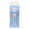 A Cinnamoroll-themed pen in its original retail packaging. The pen features a light blue body with a small, detailed Cinnamoroll character charm on the front.