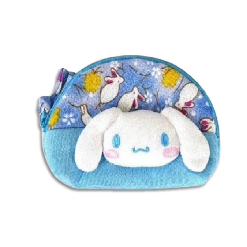 Sanrio_Cinnamoroll_Face_Floral_Mini_Half_Moon_Pouch