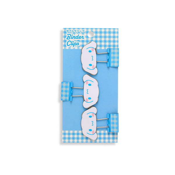 Sanrio Cinnamoroll Gingham Binder Clips 3-pcs Set