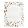 A lined notepad with a cute nautical-themed border featuring cartoon bears, seals, ships, stars, keys, and life preservers on an off-white background.