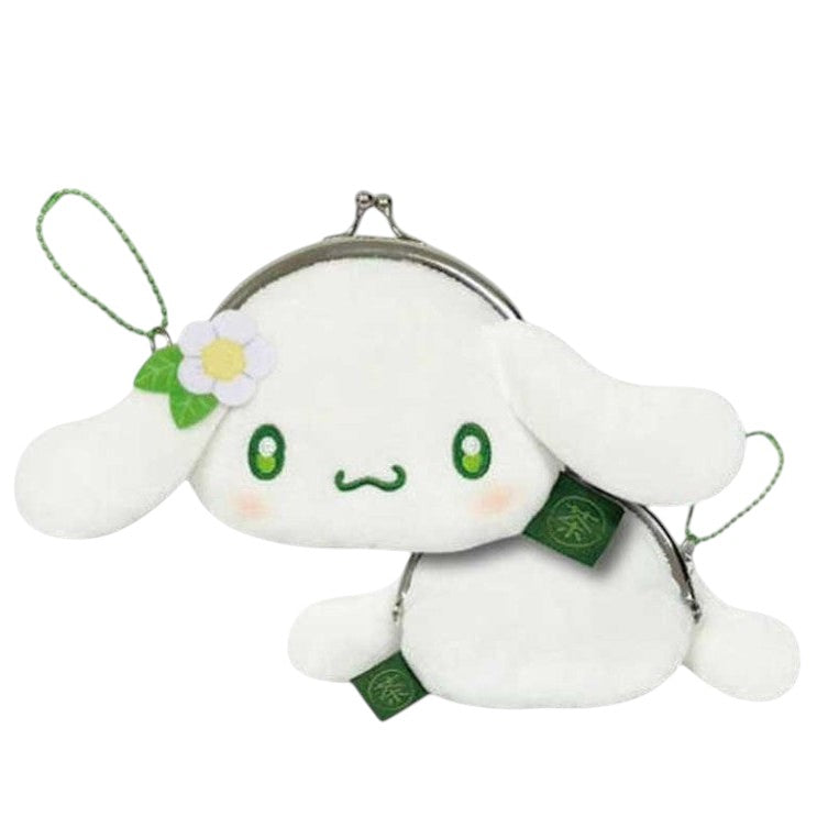 Sanrio Cinnamoroll Mini Plush Face Matcha Tea Gamaguchi Coin Purse