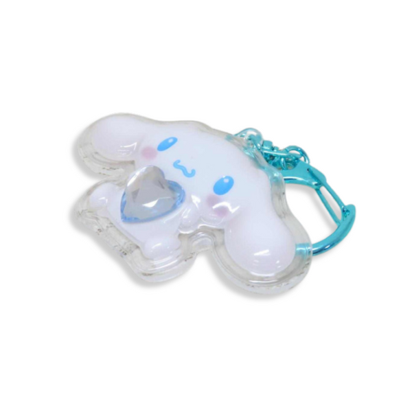 Sanrio Cinnamoroll Plump 3D Heart Crystal Acrylic Keychain