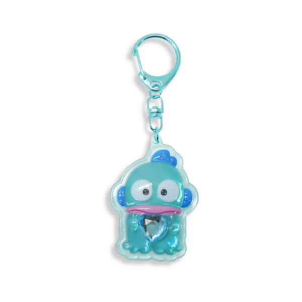 Sanrio Hangyodon Plump 3D Heart Crystal Acrylic Keychain
