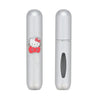 Twinkle Glory Hello Kitty silver perfume atomizer with a cute character emblem and compact refillable design.