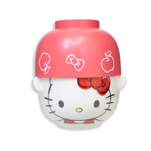 Sanrio Hello Kitty Ceramic Tea Bowl & Melamine Soup Bowl Set