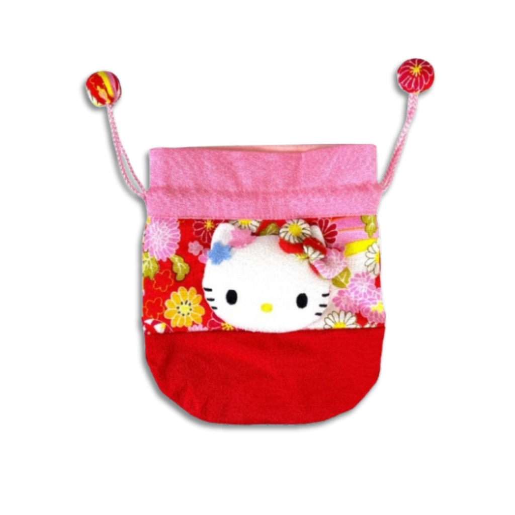 Sanrio_Hello_Kitty_Face_Floral_Drawstring_Bag