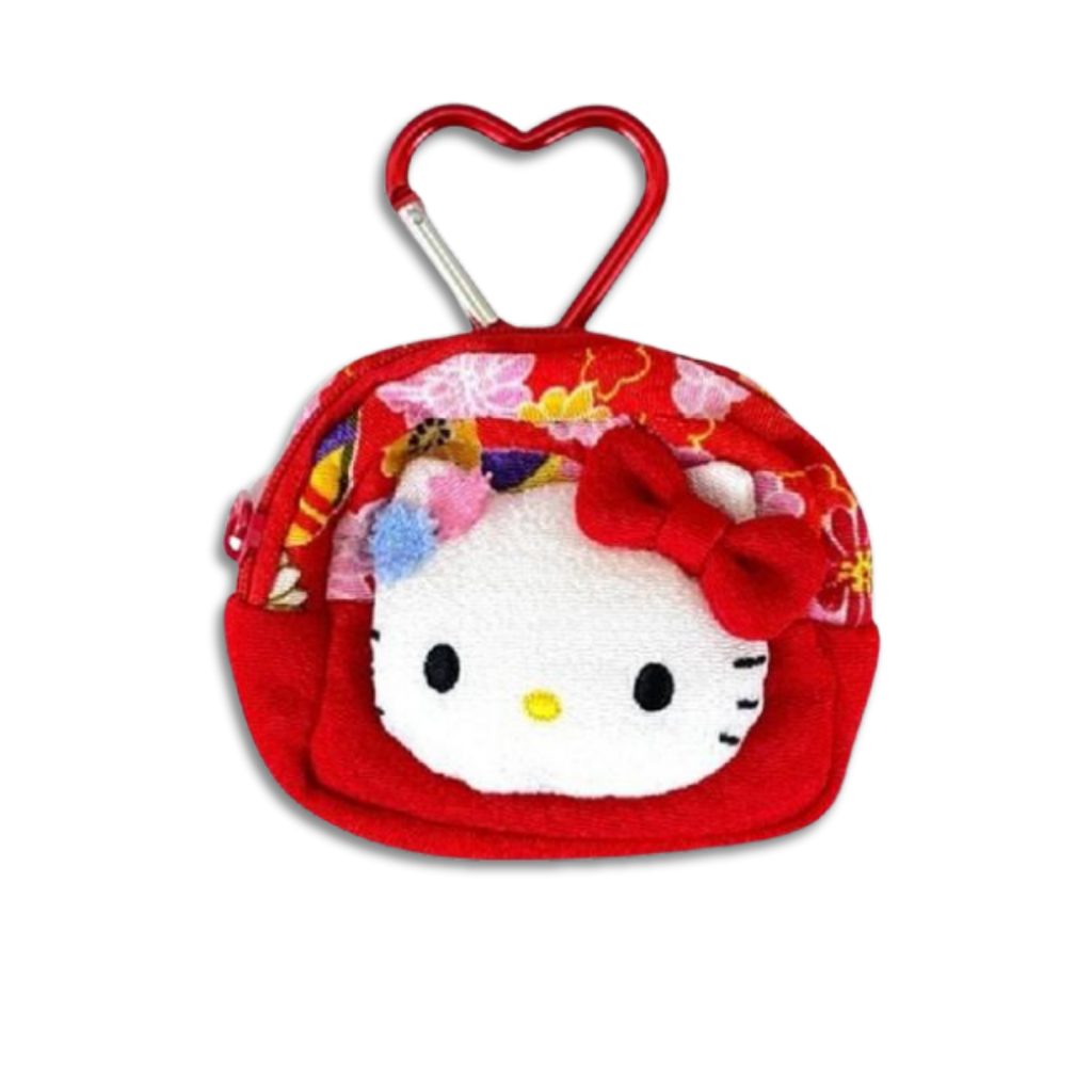 Sanrio_Hello_Kitty_Face_Floral_Mini_Pouch_with_Carabiner